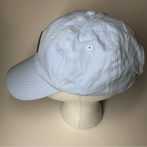 Tommy Bahama Hat Cap Dad Leather Logo One Size Slouch Blue Unisex Golf Beach - Picture 3 of 10